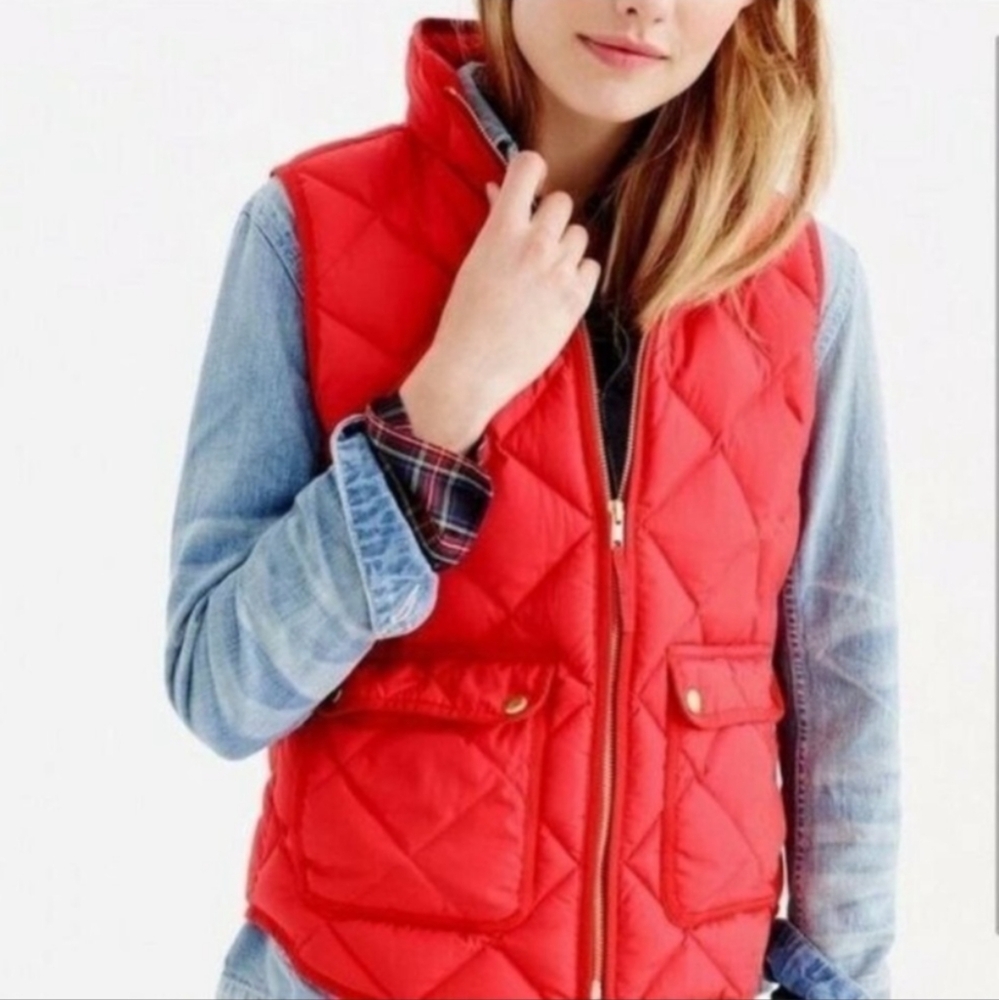 J.Crew Quilted Red Vest
